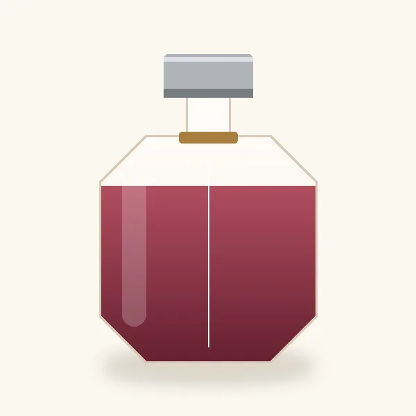Frasco ilustrativo, sin marca: Celos